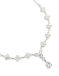 Silver Plated Cubic Zirconia Marquise Vine Y-Necklace - link has visual effect only