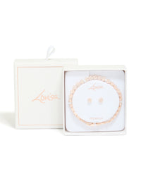 Rose Gold Plated Clover Tennis Bracelet & Earrings Set - link has visual effect only