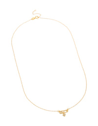 Gold Plated Sterling Silver Cubic Zirconia Safety Pin Necklace - link has visual effect only