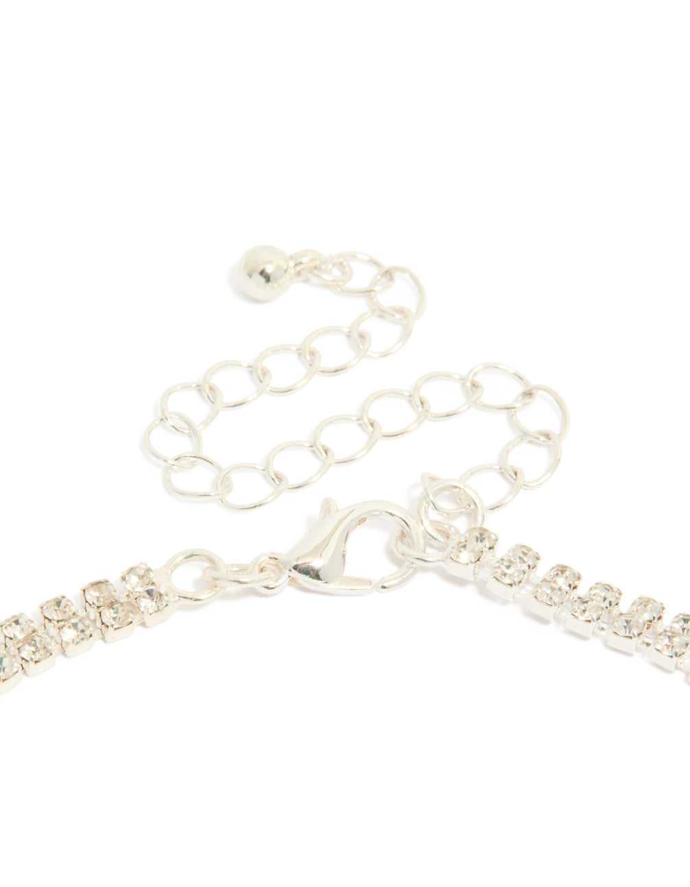 Silver Diamante  Sparkle Drop Earrings & Necklace Set