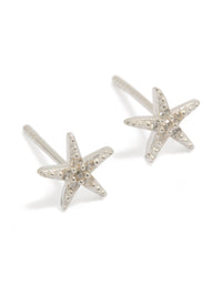Sterling Silver Cubic Zirconia Starfish Earrings - link has visual effect only