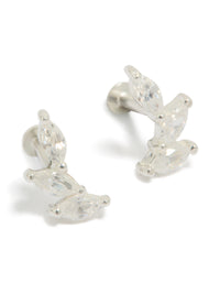 Sterling Silver Fabric Crawler Flat Back Studs - link has visual effect only
