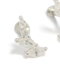 Sterling Silver Fabric Crawler Flat Back Studs - link has visual effect only