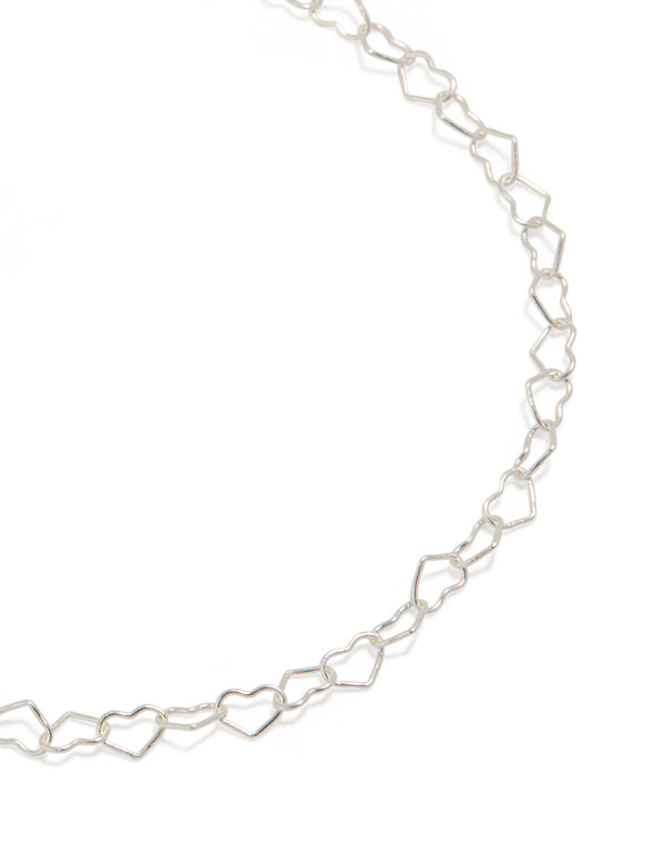 Sterling Silver Heart Link Bracelet