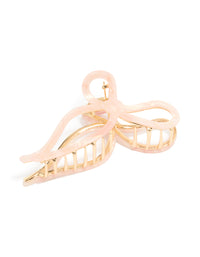 Gold Pink Acrylic Bow Claw Clip - link has visual effect only