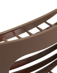 Designed with solid chocolate brown matte flat oval claw clip detail view - link has visual effect only