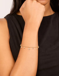 Gold Plated Cubic Zirconia Star Charms Bracelet - link has visual effect only