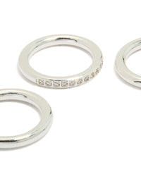Waterproof Stainless Steel Band Stacking Rings 3-Pack - link has visual effect only