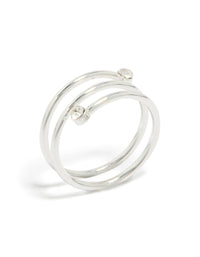 Waterproof Stainless Steel Diamante Coil Ring - link has visual effect only