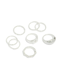 Explore this celestial dainty ring set in silver featuring star details front view - link has visual effect only