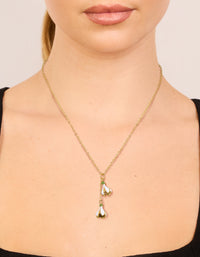 Waterproof Gold Plated Stainless Steel Forget-Me-Not Flower Necklace - link has visual effect only