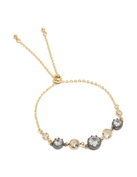 Mixed Metal Plated Cubic Zirconias Toggle Bracelet - link has visual effect only