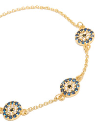 Gold Plated Evil Eye Station Bracelet - link has visual effect only