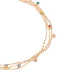 Gold Multicoloured Cubic Zirconias Droplet Layered Anklet - link has visual effect only