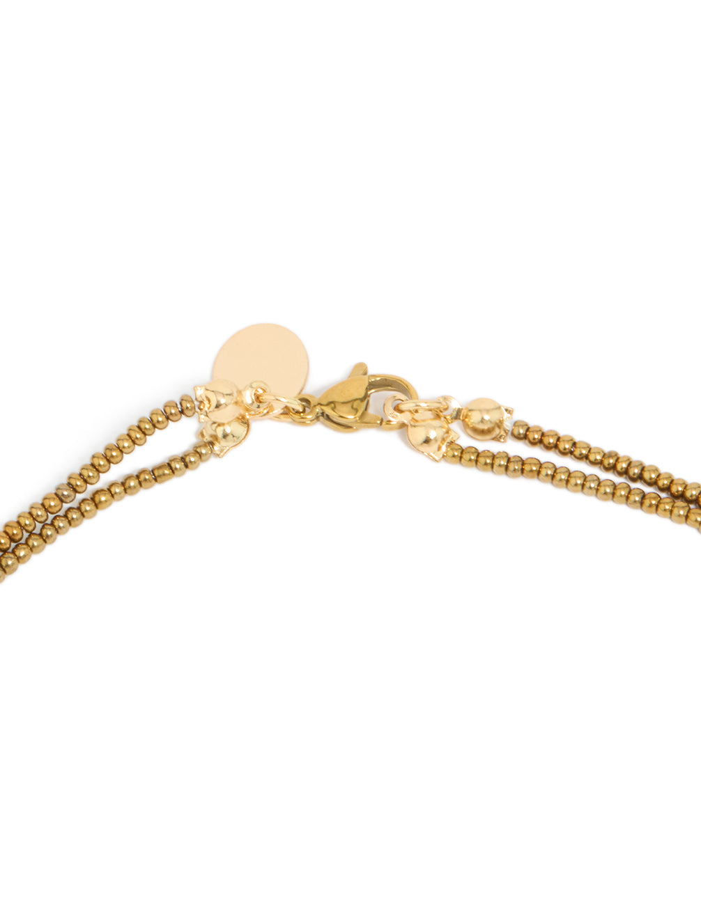 Gold Long Acrylic & Glass Stone Beaded Necklace