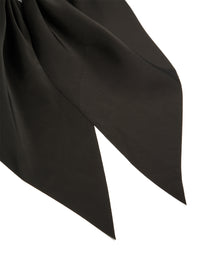 Crafted with solid black plain long scarf scrunchie detail view - link has visual effect only