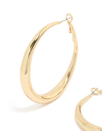 Gold Plated Medium Hoop Earrings - link has visual effect only