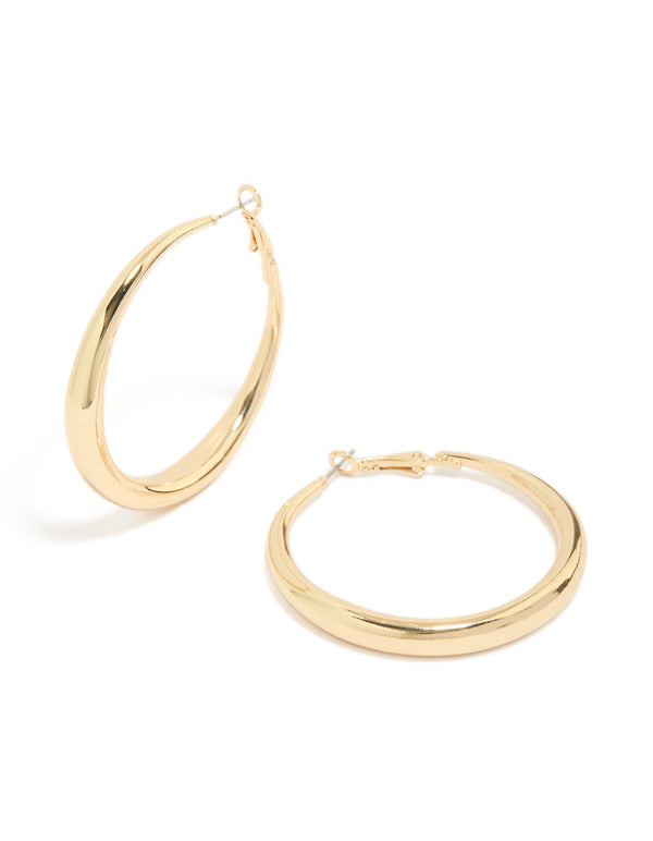 Gold Plated Medium Hoop Earrings