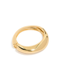 Gold Plated Thick Organic Chunky Bangle - link has visual effect only