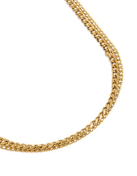 Showcasing waterproof gold plated stainless steel mixed chain necklaces pack close up view - link has visual effect only