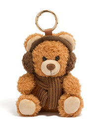 Brown Plush Winter Bear Key Chain - link has visual effect only