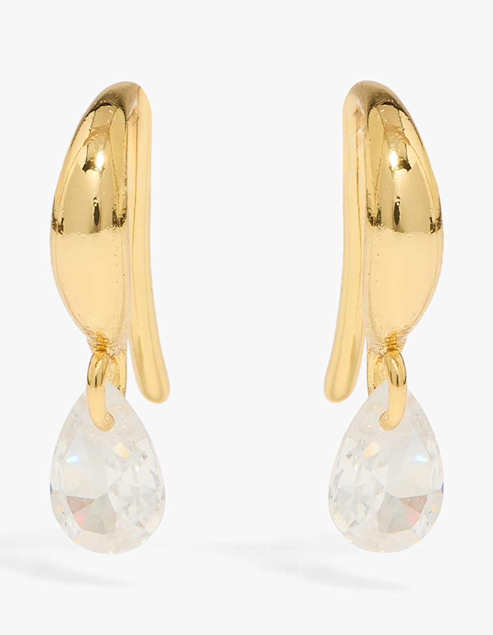 Gold Plated Cubic Zirconia Drop Earrings