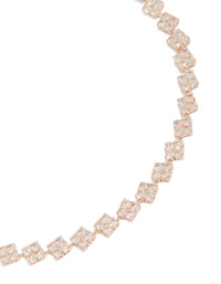 Rose Gold Plated Cubic Zirconia Flower Necklace - link has visual effect only