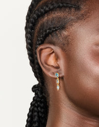 Gold Plated Light Blue Cubic Zirconia Trip Drop Earrings - link has visual effect only