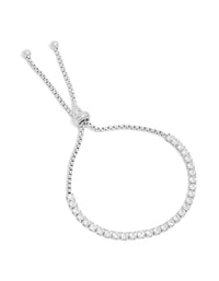 Waterproof Stainless Steel Cubic Zirconia Tennis Toggle Bracelet - link has visual effect only