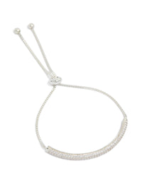 Silver Plated Cubic Zirconia Pavé Toggle Bracelet - link has visual effect only