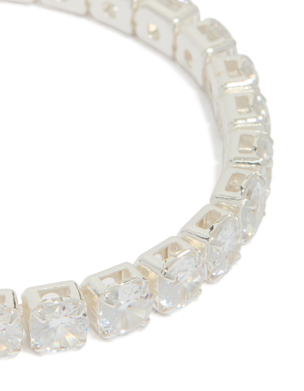 Silver Diamante Square Tennis Bracelet