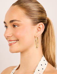 Gold Thin Plain Hoop Earrings - link has visual effect only