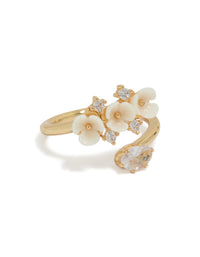 Gold Plated Triple Flower Wrap Ring - link has visual effect only