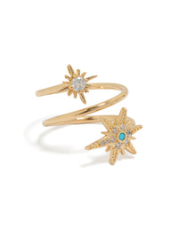 Gold Plated Cubic Zirconia Shooting Star Ring - link has visual effect only