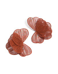 Coated Wire Orange Petal Stud Earrings - link has visual effect only