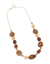 Stunning beaded glittery gold statement necklace front view - link has visual effect only