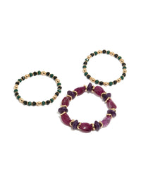 Mixed Beaded Stretch Bracelets 3-Pack - link has visual effect only