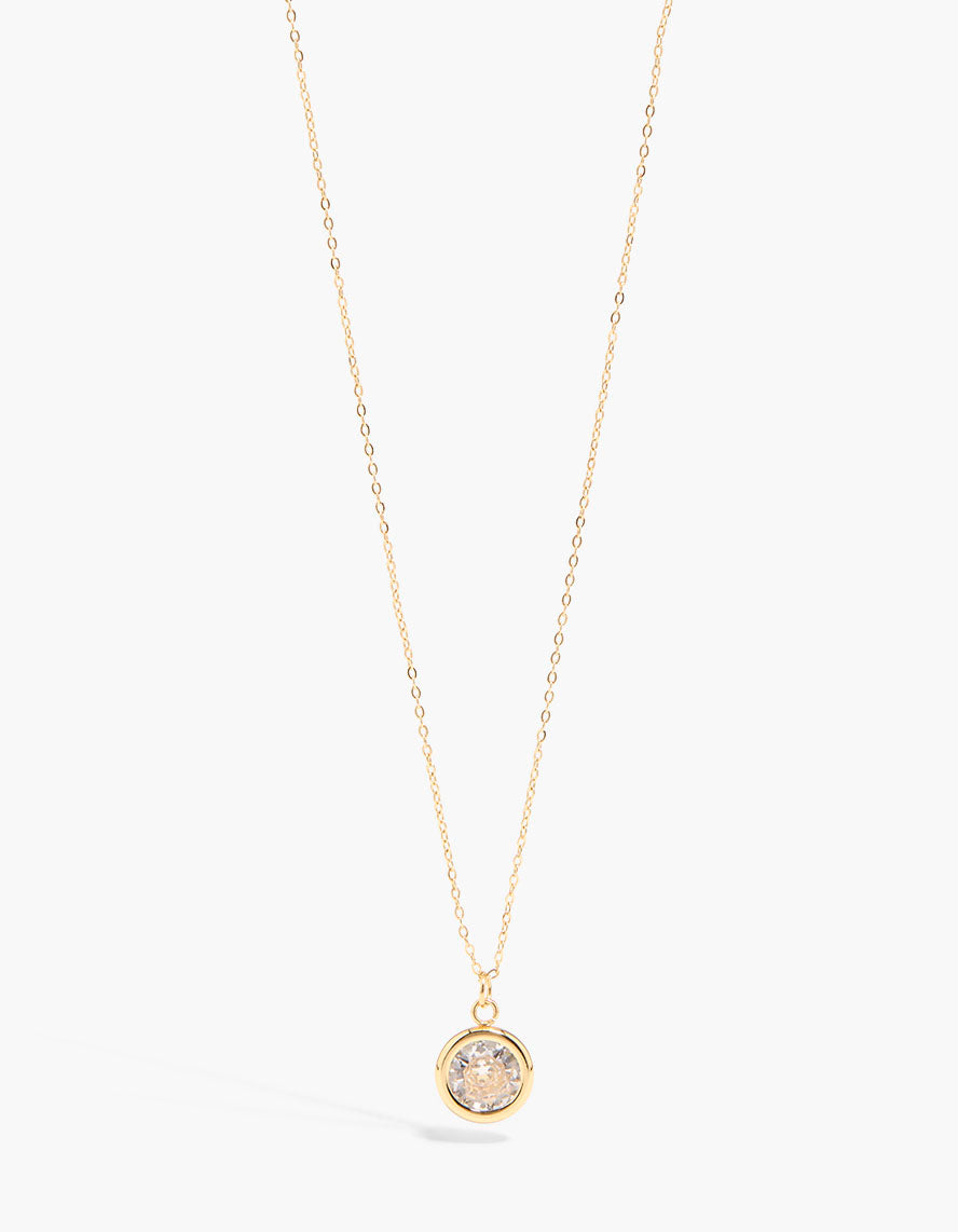 Waterproof Gold Plated Stainless Steel Fine Cubic Zirconia Slider Bezel Necklace