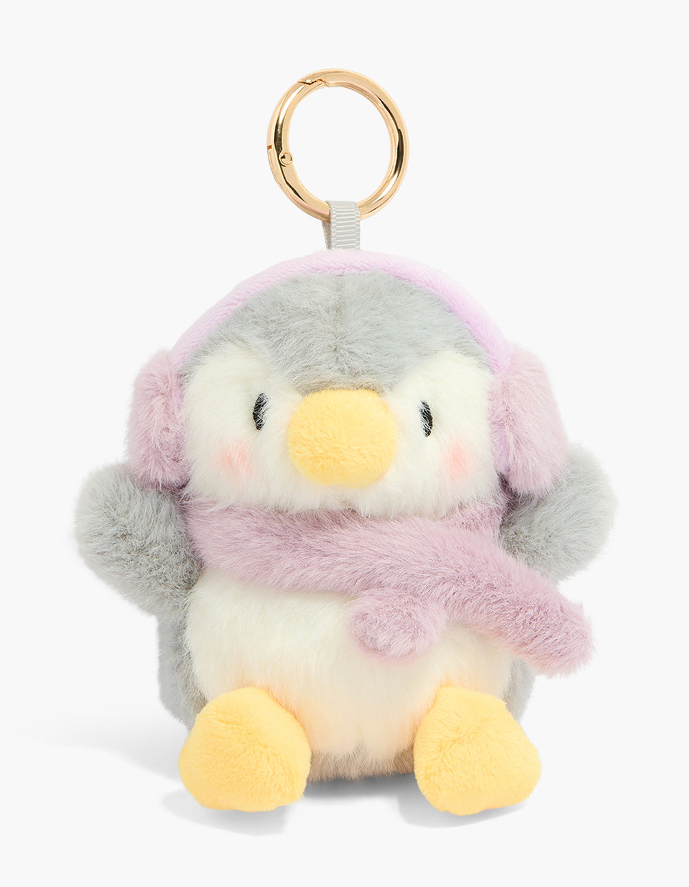 Grey Penguin Fabric  Key Chain