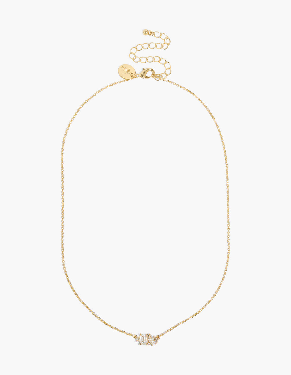 Gold Plated Cubic Zirconia Trio Necklace