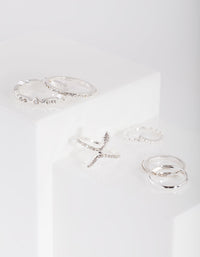 Silver Diamante Snake Ring 6-Pack - link has visual effect only