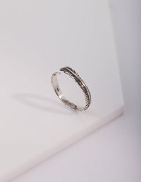 Sterling Silver Feather Band Ring - link has visual effect only
