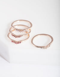 Rose Gold Ombre Diamante Ring Stack - link has visual effect only