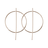 Gold Circle & Bar Statement Earrings - link has visual effect only