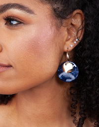 Blue Wavy Acrylic Hoop Earrings - link has visual effect only