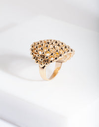 Gold Textured Ball Ring - link has visual effect only