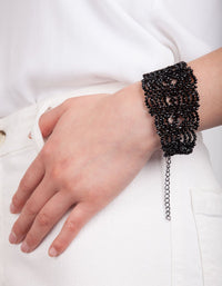 Black Lace Bead Bracelet - link has visual effect only