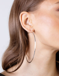 Silver Flat Edge Hoop Earrings - link has visual effect only
