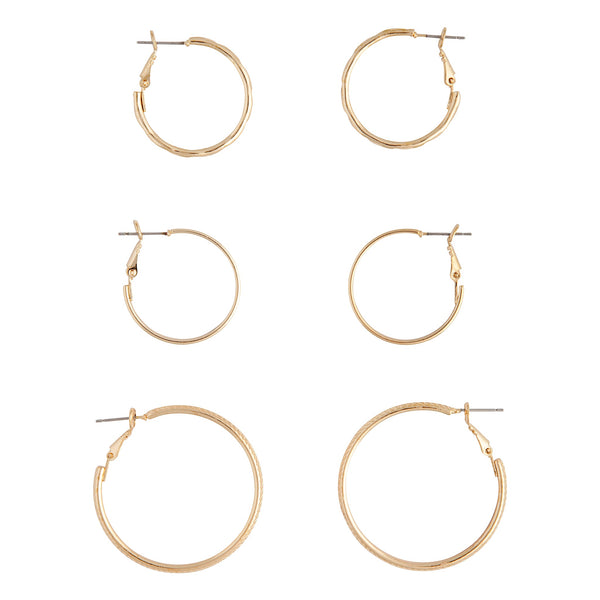 Gold Texture Multi Hoop Earring Pack