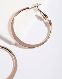 Gold Flat Edge Hoop Earrings - link has visual effect only